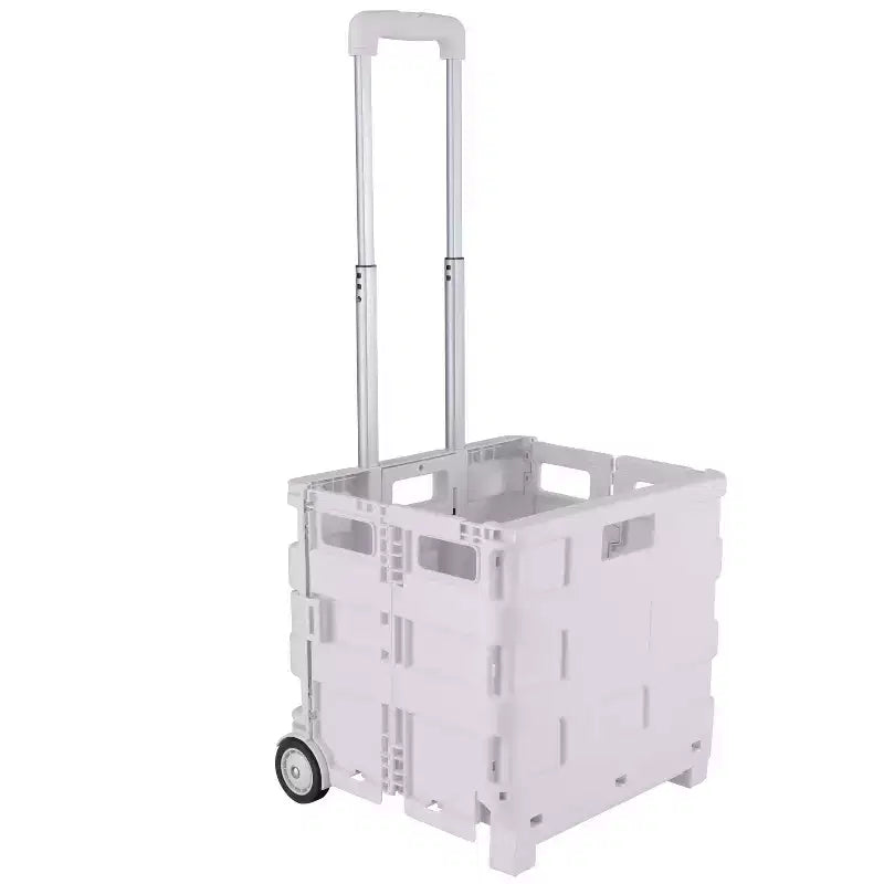 Simplify Portable Folding Shopping Utility Cart White Kennedy International: Foldable Grocery & Utility Cart with Wheels