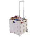 Chariot de courses pliable portable Chariot utilitaire pliable blanc avec roues