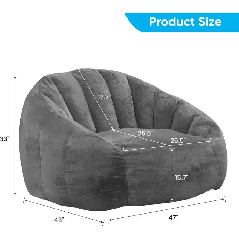 Fauteuil géant poire en fausse fourrure