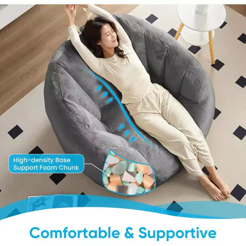 Fauteuil géant poire en fausse fourrure