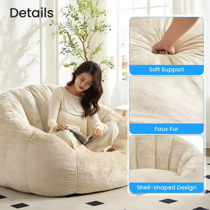 Fauteuil géant poire en fausse fourrure