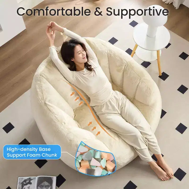 Fauteuil géant poire en fausse fourrure