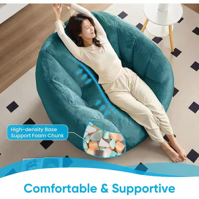 Fauteuil géant poire en fausse fourrure