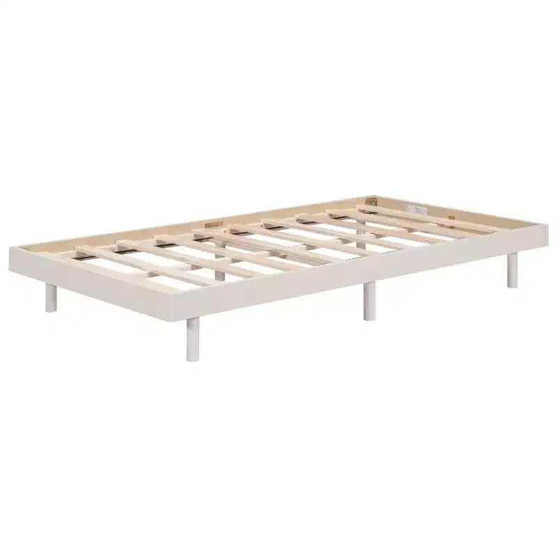 Cadre de lit contemporain : grand lit, gris, design plateforme flottante