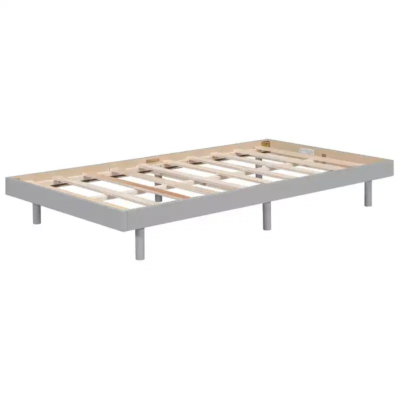 Cadre de lit contemporain : grand lit, gris, design plateforme flottante