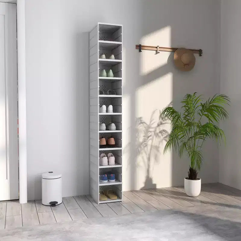 Boîtes à Chaussures en Plastique Transparent Empilables Organiseur de Chaussures avec Porte Transparente