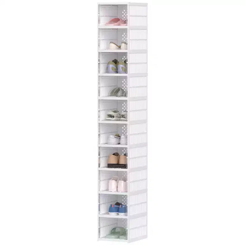 Boîtes à Chaussures en Plastique Transparent Empilables Organiseur de Chaussures avec Porte Transparente