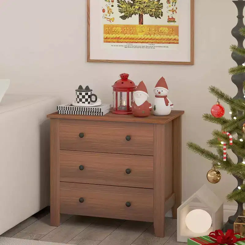 Commode à 3 tiroirs avec poignées pratiques et rails coulissants fluides