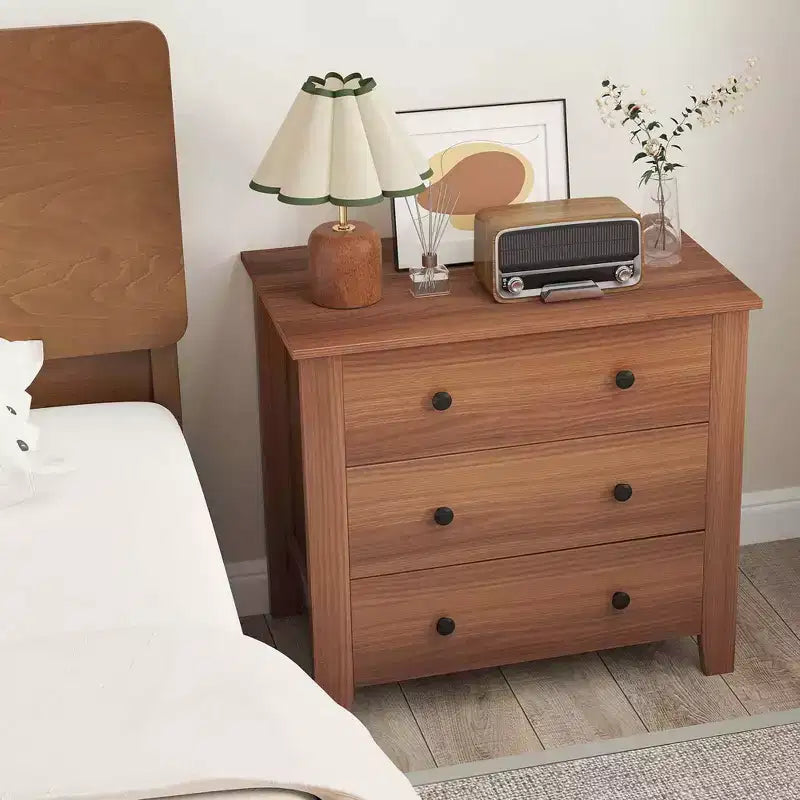 Commode à 3 tiroirs avec poignées pratiques et rails coulissants fluides