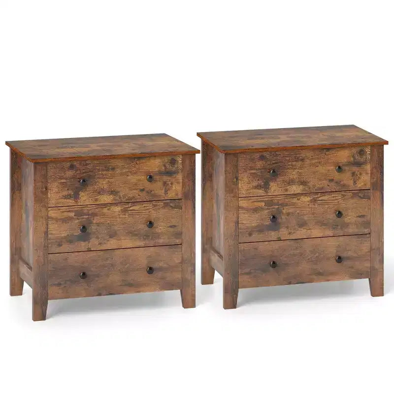 Commode à 3 tiroirs avec poignées pratiques et rails coulissants fluides