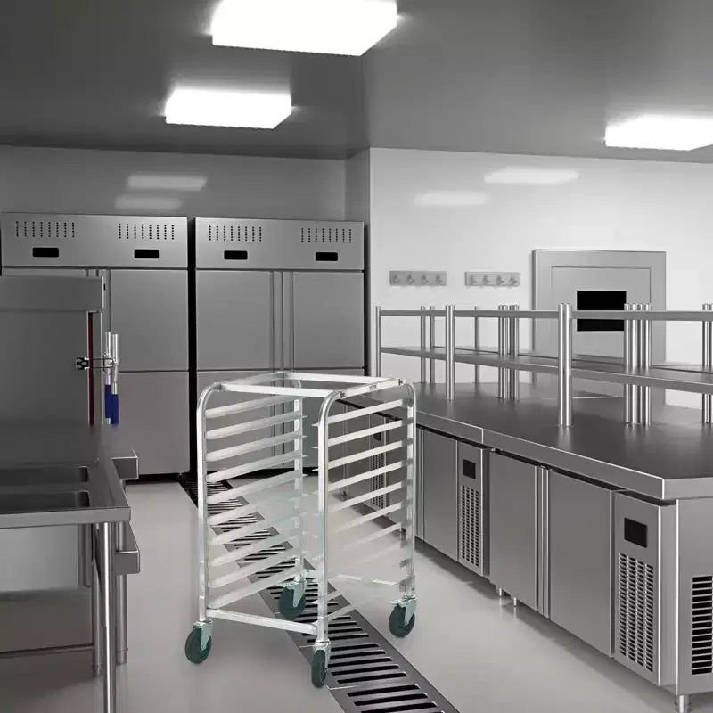 Étagère à plaques, Chariot de boulangerie commercial à 10 niveaux avec roulettes à frein