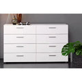Commode double à 8 tiroirs Blanc contemporain