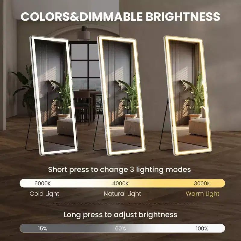 Miroir de salle de bain LED anti-buée avec haut-parleur Bluetooth, Blanc