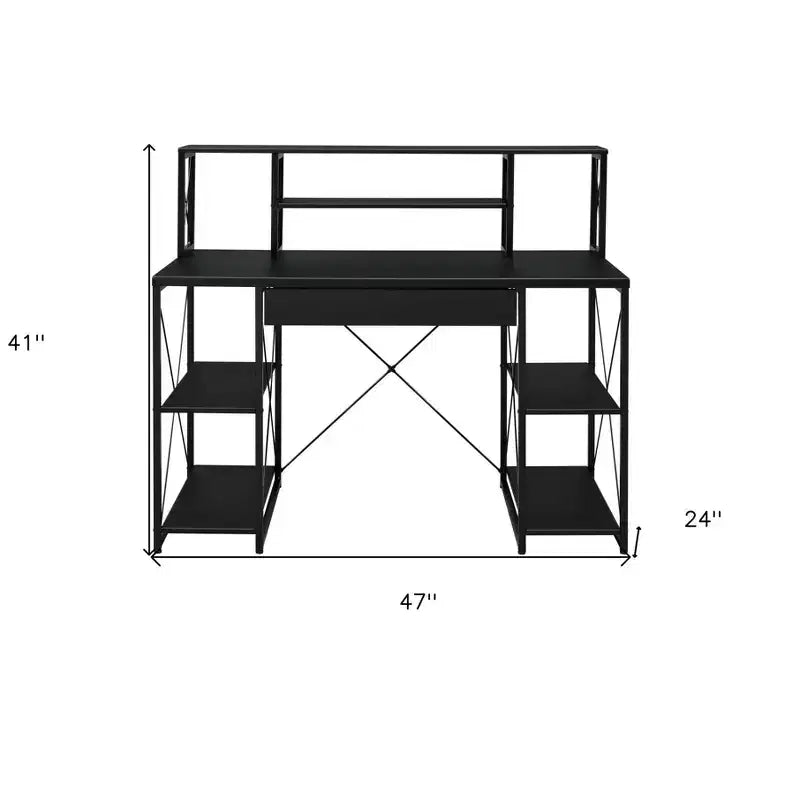 Bureau d'ordinateur noir pour studio d'enregistrement