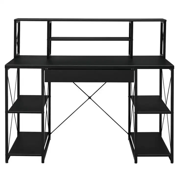 Bureau d'ordinateur noir pour studio d'enregistrement