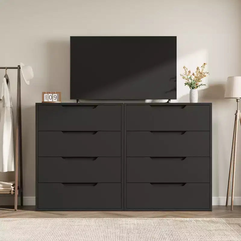 4 Commodes de Chambre à Coucher, Commodes Hautes de 106 cm, Armoire à Tiroirs Verticale Autoportante
