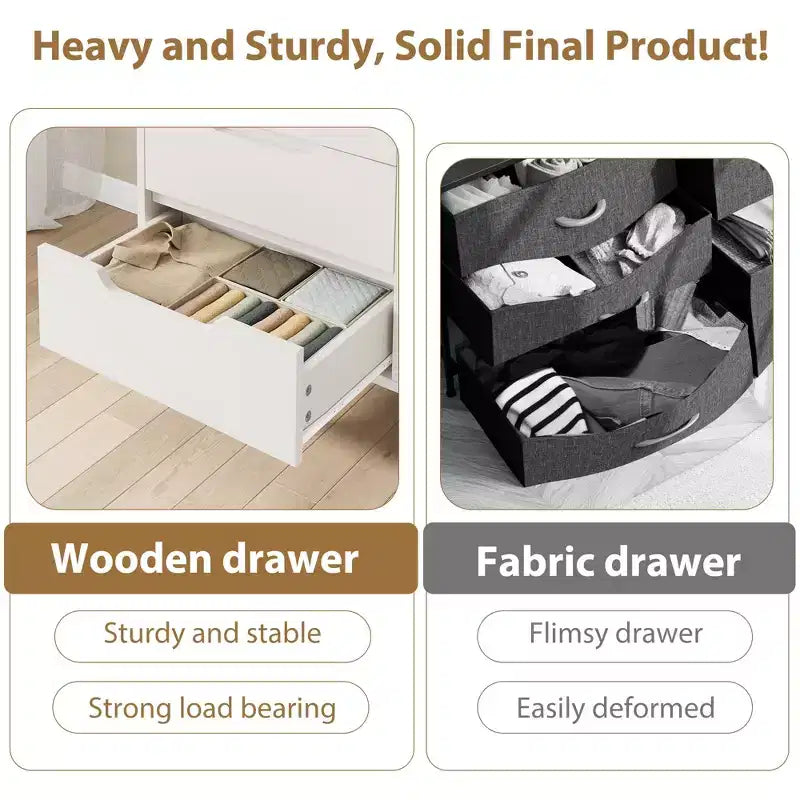 4 Commodes de Chambre à Coucher, Commodes Hautes de 106 cm, Armoire à Tiroirs Verticale Autoportante