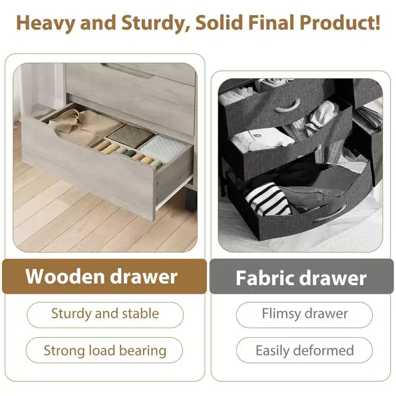 4 Commodes de Chambre à Coucher, Commodes Hautes de 106 cm, Armoire à Tiroirs Verticale Autoportante