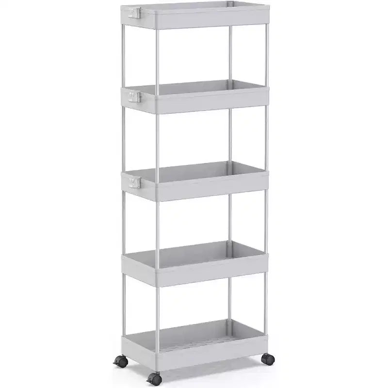 Chariot de rangement à roulettes 5 niveaux - Organiseur mobile multifonctionnel