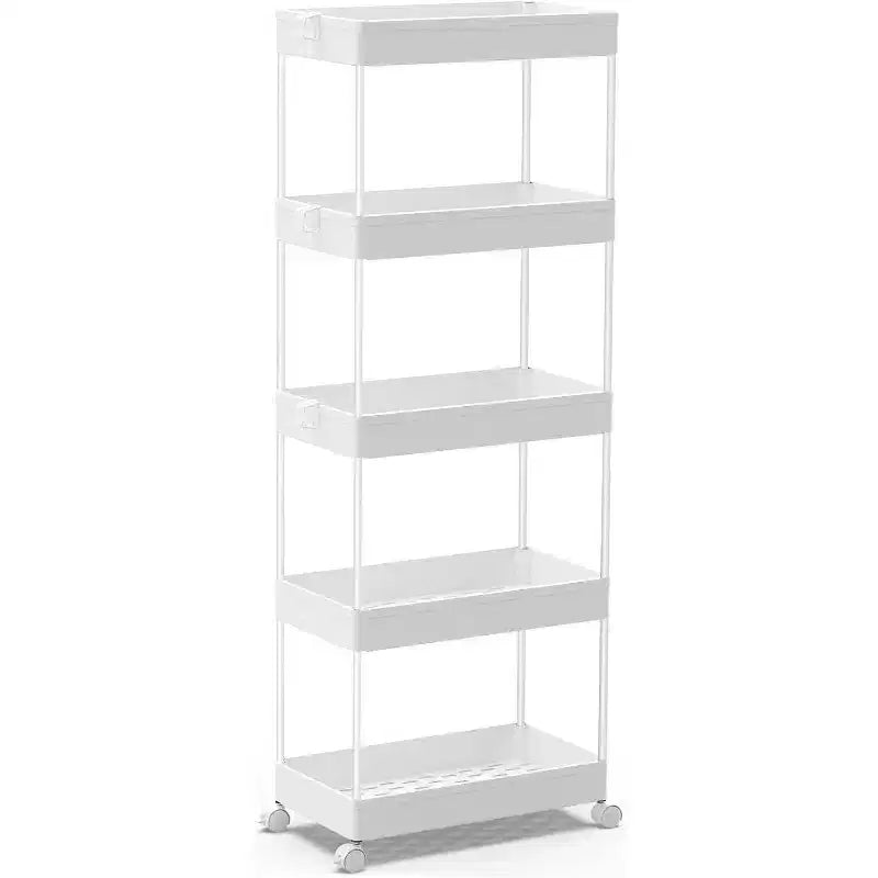 Chariot de rangement à roulettes 5 niveaux - Organiseur mobile multifonctionnel