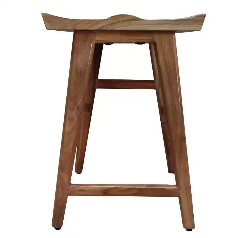 Tabouret de comptoir en bois d'acacia fait main sans dossier