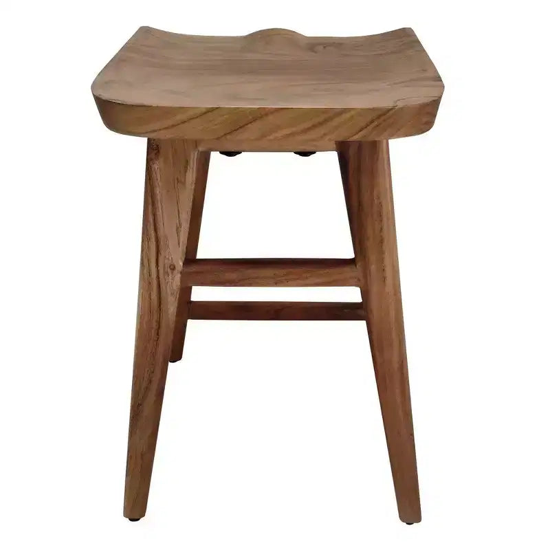 Tabouret de comptoir en bois d'acacia fait main sans dossier