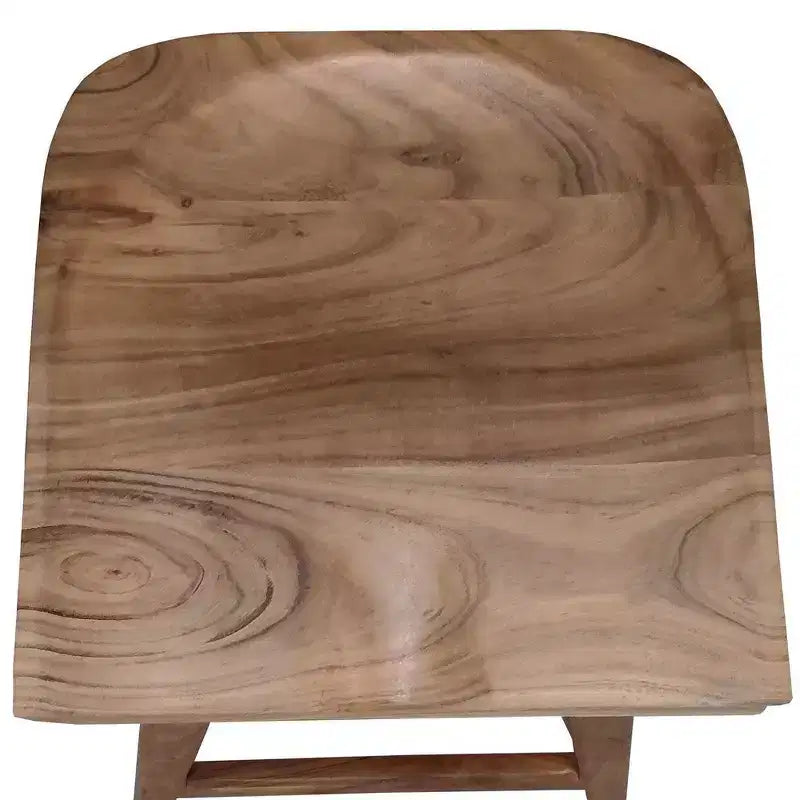 Tabouret de comptoir en bois d'acacia fait main sans dossier