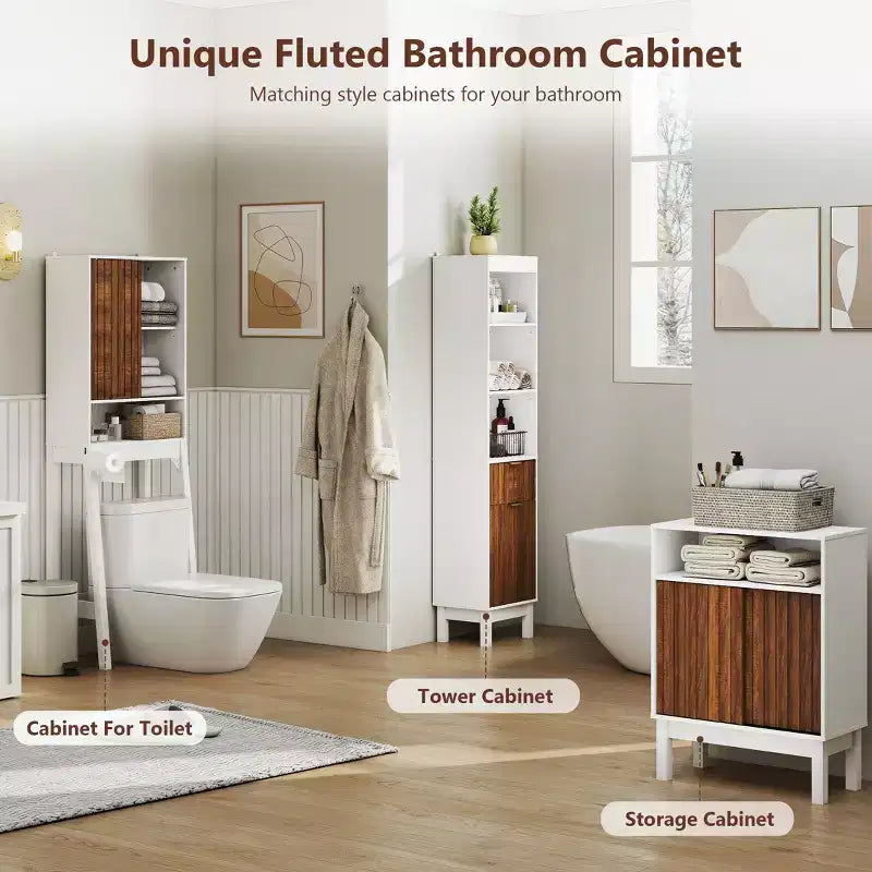 Meuble de rangement pour salle de bain au-dessus des toilettes – Étagère de rangement peu encombrante