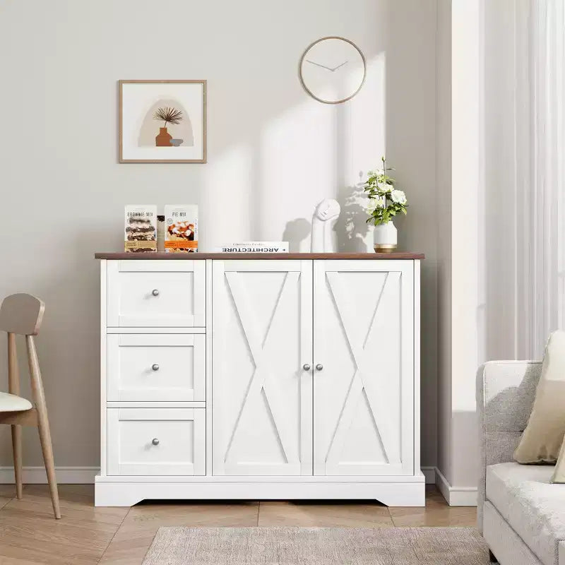 Buffet de rangement, Buffet à portes, Meuble bar à café en bois