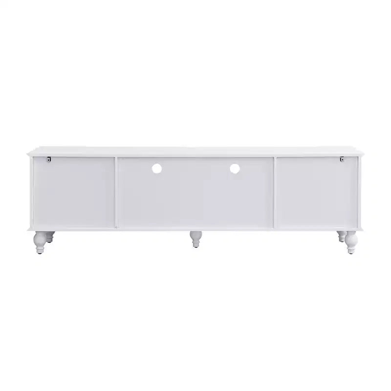 Meuble TV Moderne avec Compartiment Ouvert, 2 Tiroirs, 2 Portes et 5 Pieds Solides