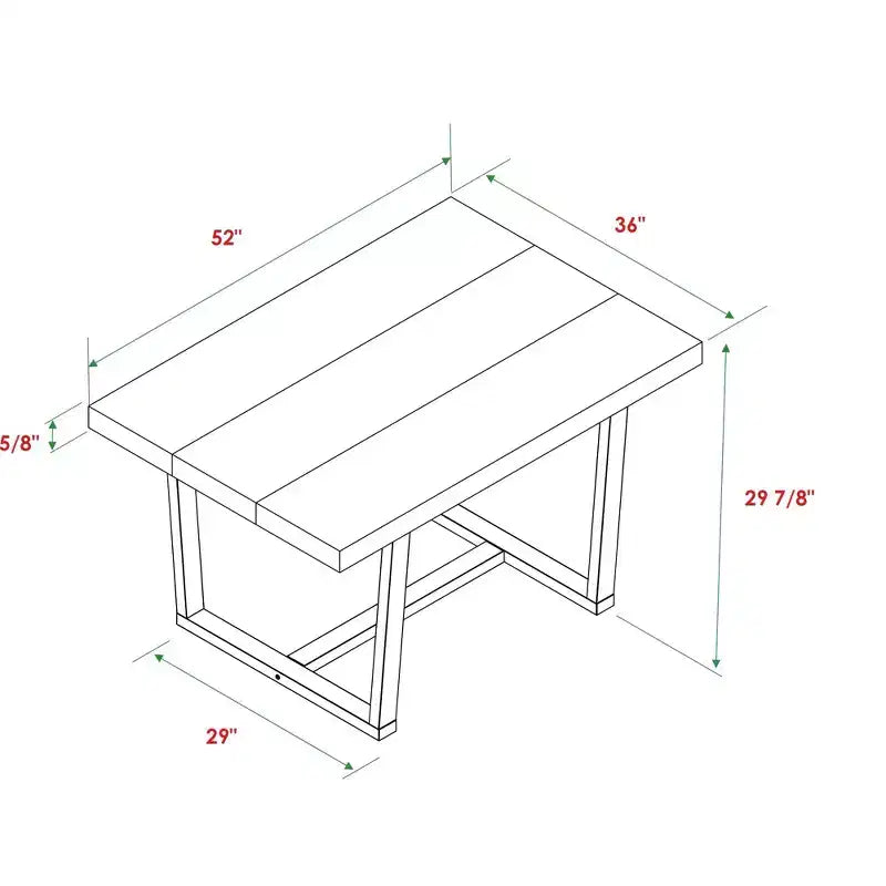 Table de salle à manger moderne en bois massif vieilli et métal, style industriel-fermier