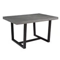 Table de salle à manger moderne en bois massif vieilli et métal, style industriel-fermier