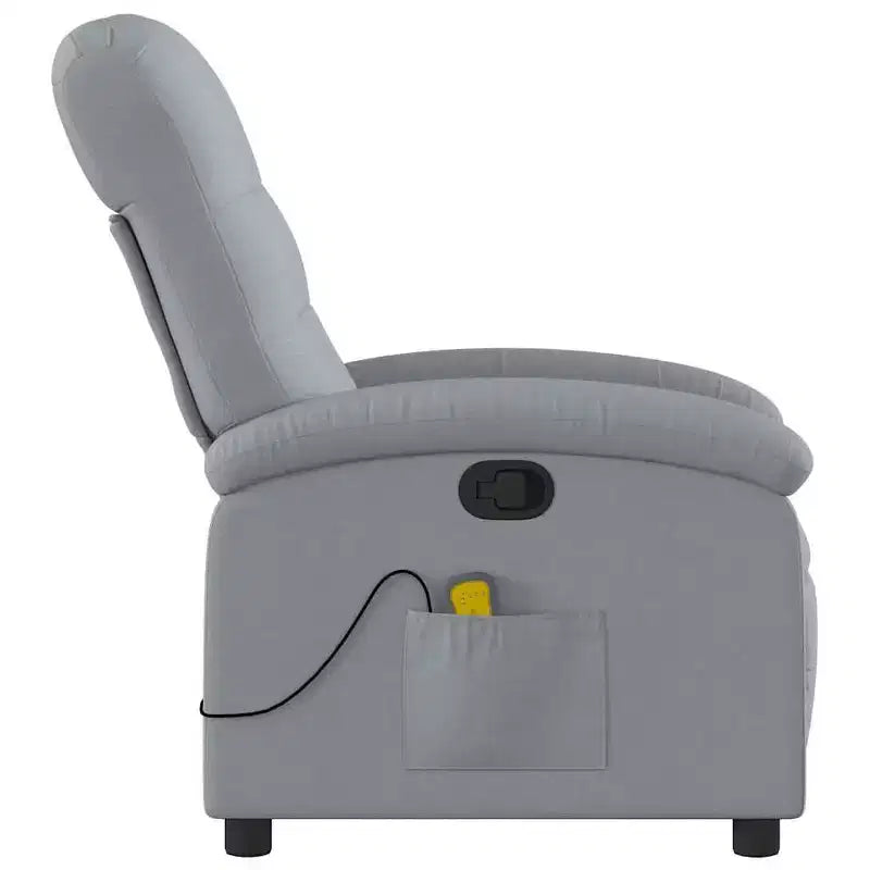 Fauteuil inclinable de massage en tissu gris clair - Inclinaison manuelle