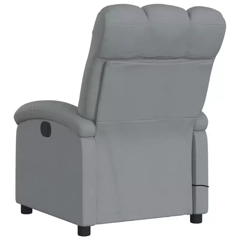 Fauteuil inclinable de massage en tissu gris clair - Inclinaison manuelle