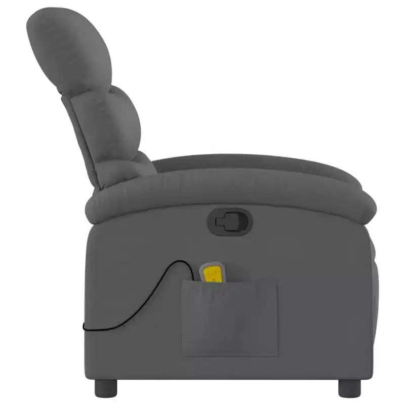 Fauteuil inclinable de massage en tissu gris foncé - Fauteuil de relaxation manuel réglable