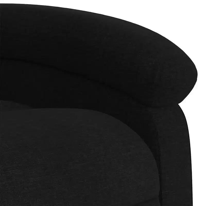 Fauteuil de massage électrique inclinable - Dossier à oreilles, tissu noir, réglage motorisé