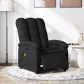 Fauteuil de massage électrique inclinable - Dossier à oreilles, tissu noir, réglage motorisé
