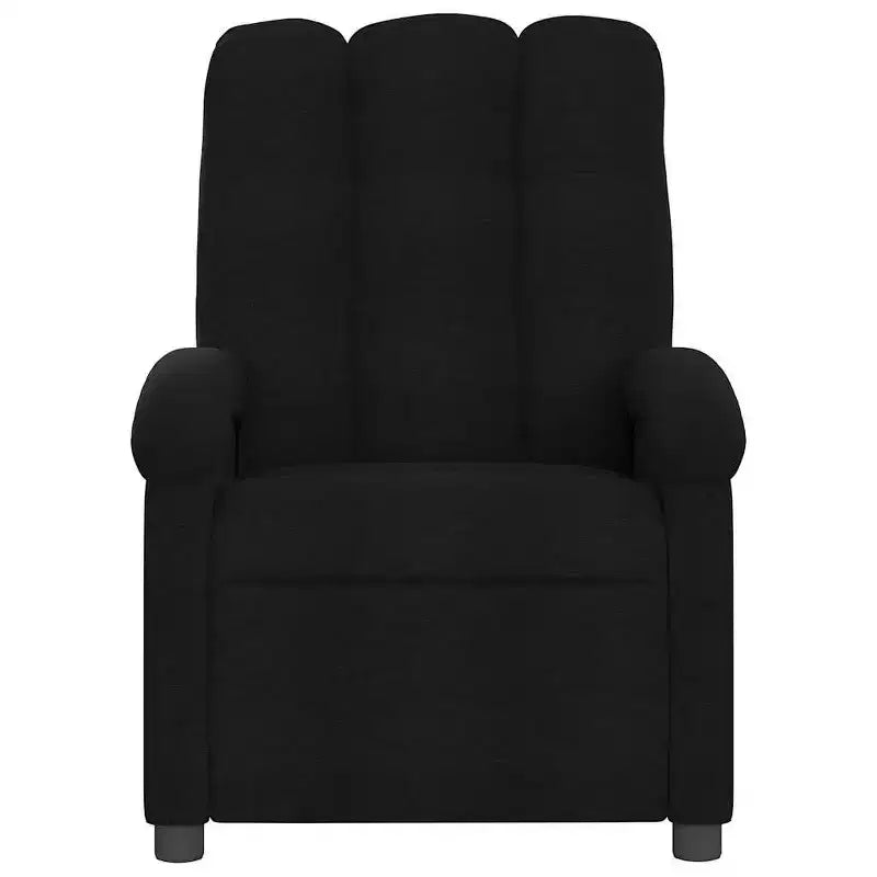 Fauteuil de massage électrique inclinable - Dossier à oreilles, tissu noir, réglage motorisé