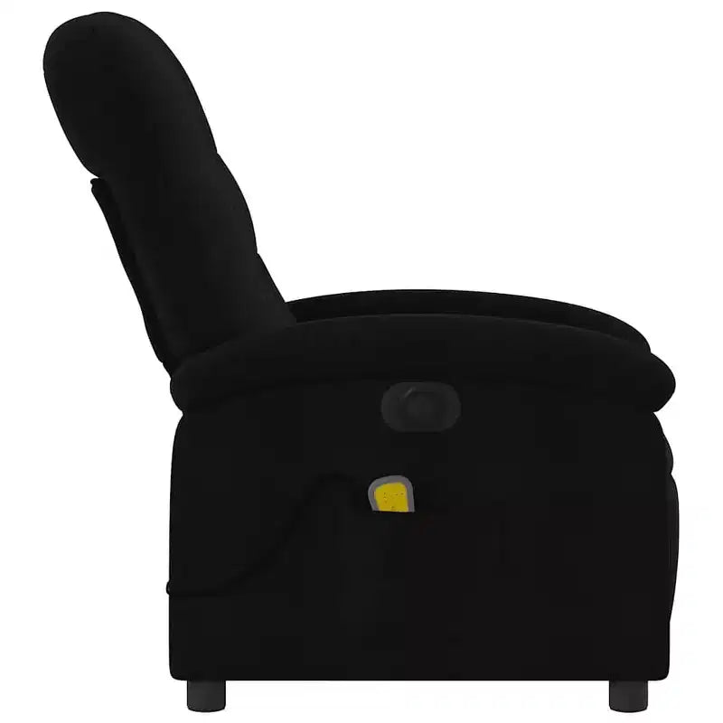 Fauteuil de massage électrique inclinable - Dossier à oreilles, tissu noir, réglage motorisé