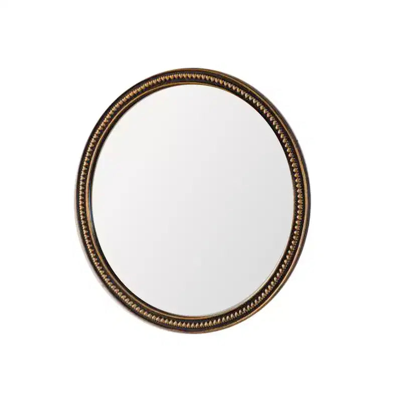 Miroir mural décoratif rond vintage avec cadre perlé