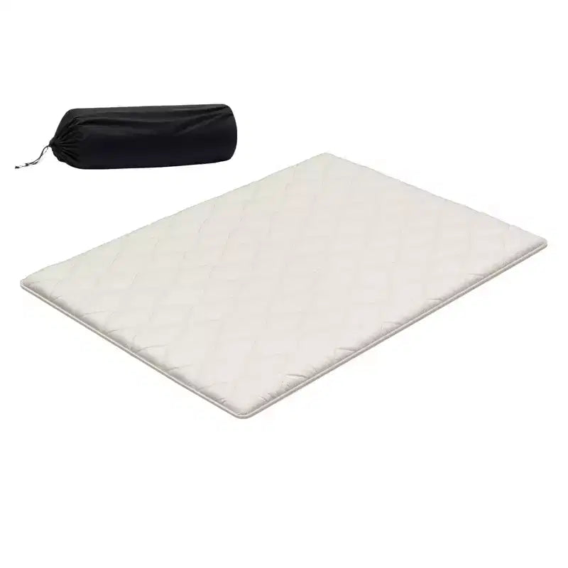 VEVOR Japanese Tatami Mat, Queen Size Foldable Japanese Tatami Mattress, Futon Mattress with Storage Bag, 9-Layer Floor Mat, 80 x 60 x 2.5in, White