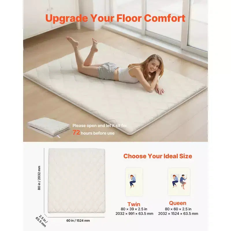 Matelas Queen Size Pliable Tatami Japonais