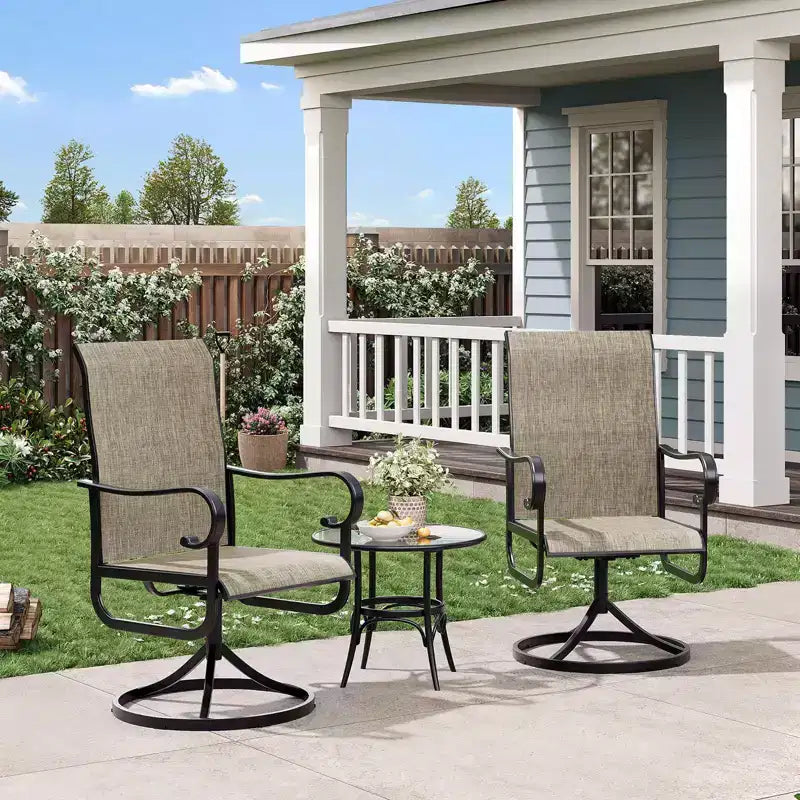 Fauteuil de patio pivotant, avec balancelle en métal