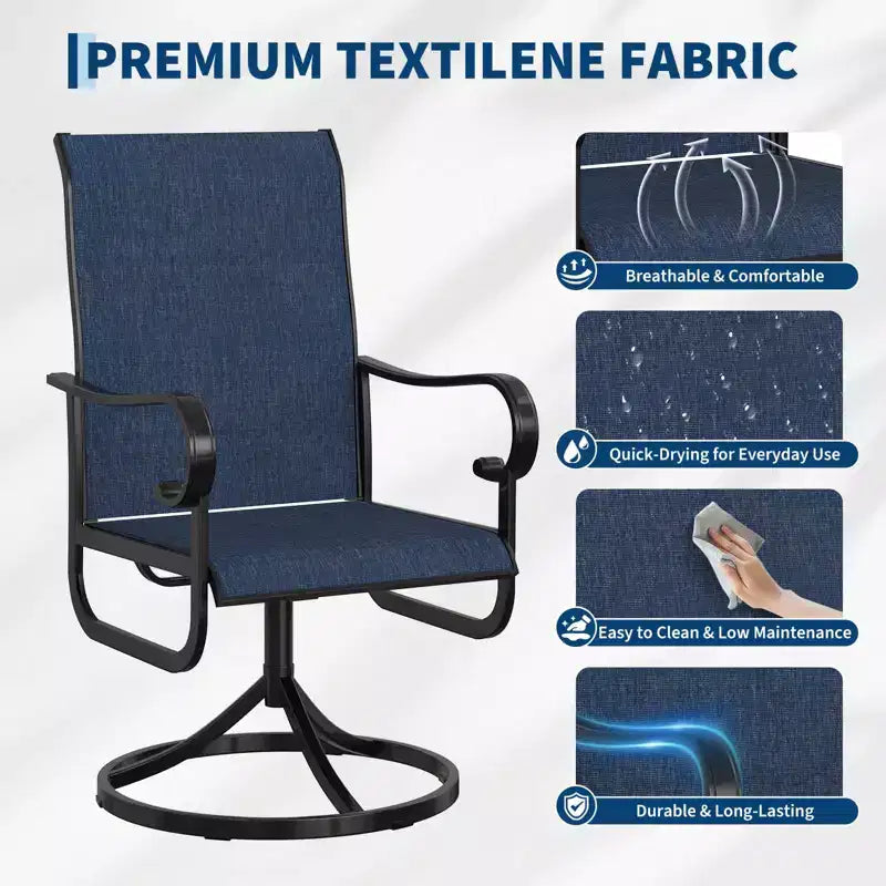 Fauteuil de patio pivotant, avec balancelle en métal