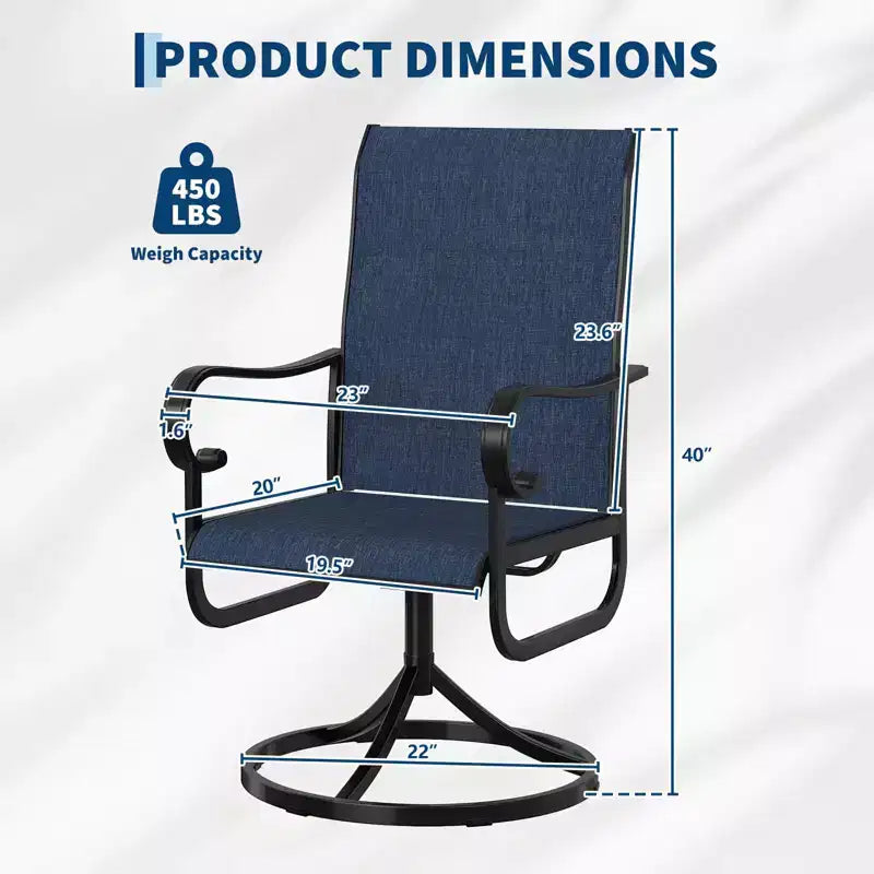 Fauteuil de patio pivotant, avec balancelle en métal