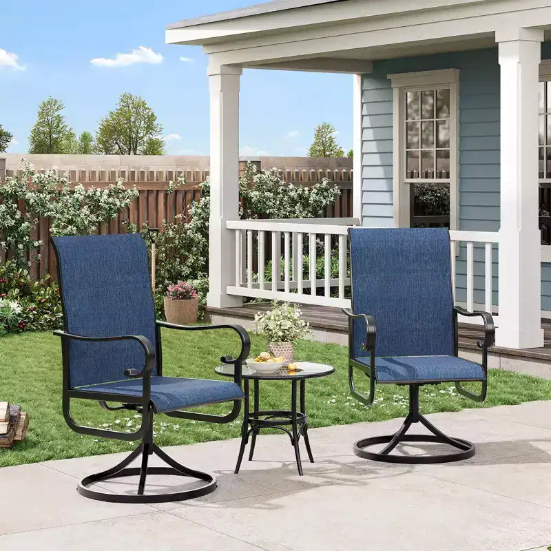 Fauteuil de patio pivotant, avec balancelle en métal