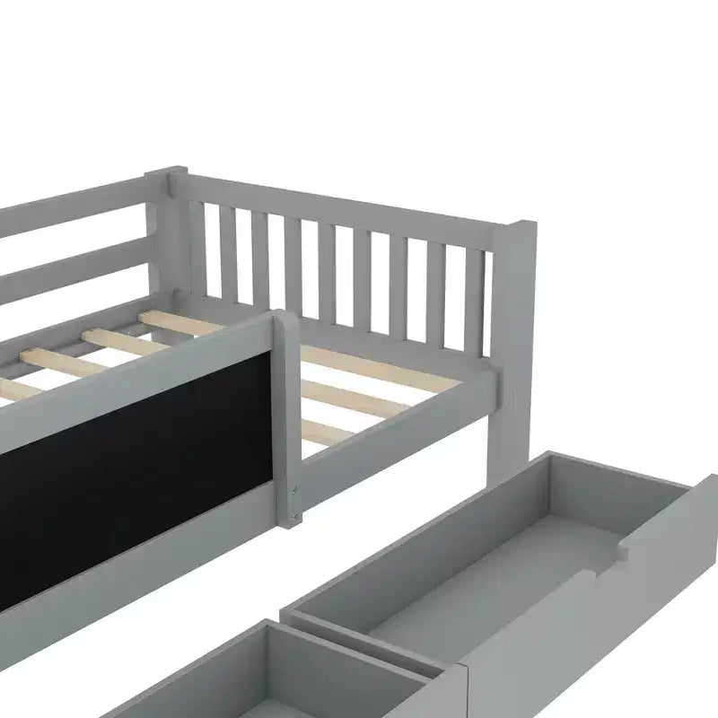 Lit plateforme double/grand format avec tiroirs de rangement et étagères, lit de rangement en bois