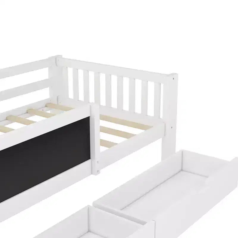 Lit plateforme double/grand format avec tiroirs de rangement et étagères, lit de rangement en bois
