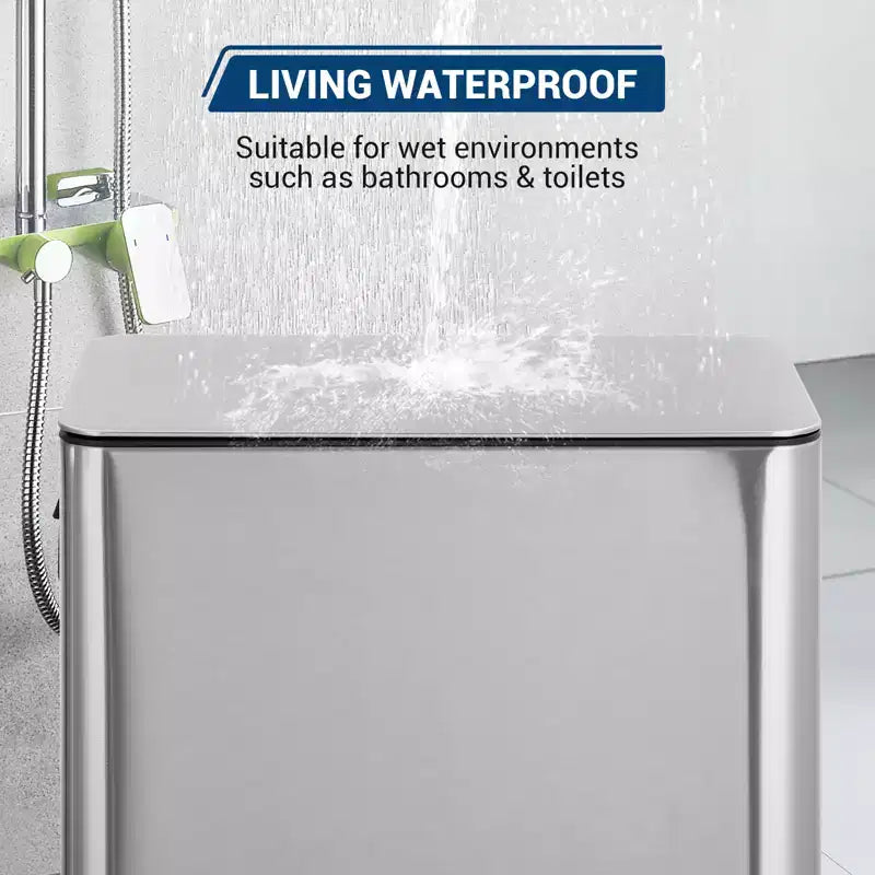 Poubelle à pédale Slim Soft-Close 15 L (4 gallons) en acier inoxydable pour l'intérieur