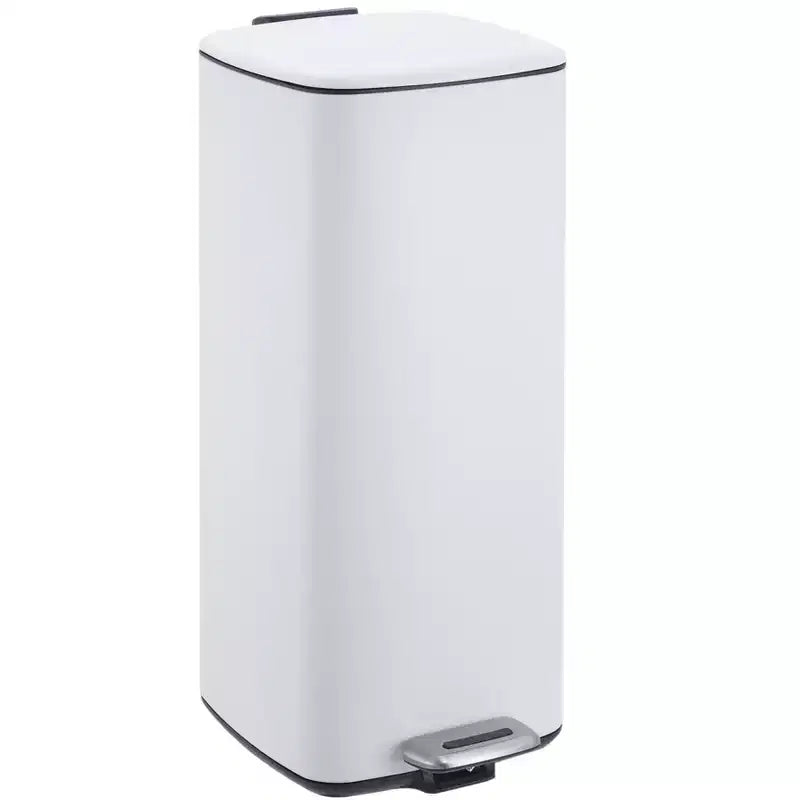 Poubelle à pédale 30 L en acier inoxydable avec couvercle à fermeture amortie